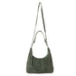 Myra Juniper Trail Genuine Suede Bag for Women in forest green with extra strap