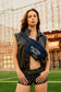 Myra High Noon Fanny Pack for Women in navy with printed detail