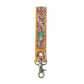 Myra Emerald Ember Handtooled Leather Keyfob in Desert Green