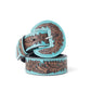 Barrel Bloom Leather Belt in Mahogany Brown