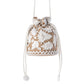 Myra Honey Vine Western Bucket Bag for Women in Jute with embroidered detail