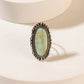Myra Spirit Halo Turquoise Stone Ring in Vintage Teal