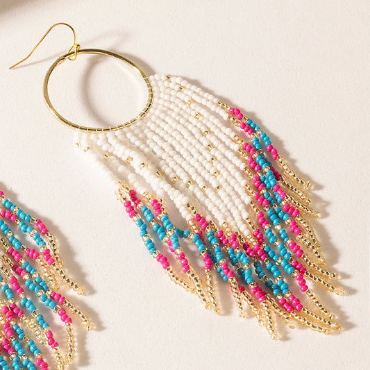 Myra Vaquera Glow Fringe Earrings in Fuchsia Bloom