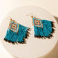 Myra Bluebonnet Range Beaded Fringe Earrings in Halo Blue