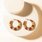 Myra Barrel Race Beaded Hoop Earrings in Rodeo Berry
