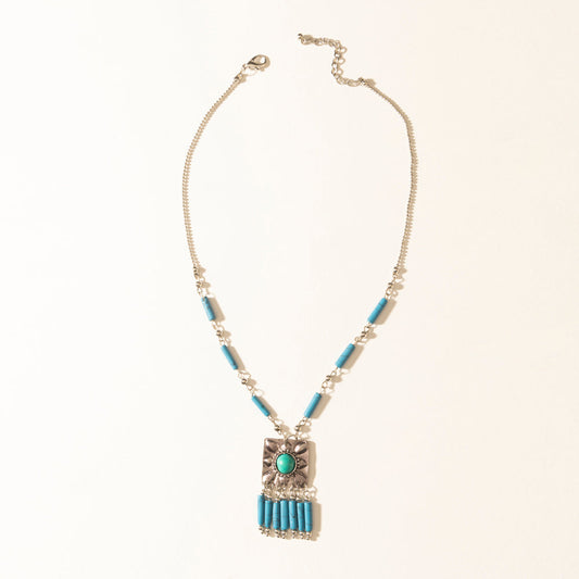 Myra Blue Coyote Necklace in Turquoise Charm