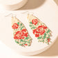 Myra Rose Garden Beaded Fringe Earrings in Cream Ivory