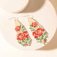 Myra Rose Garden Beaded Fringe Earrings in Cream Ivory