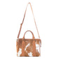 Myra Sierra Fawn Hairon Leather Concealed Carry Bag in Ivory Tan