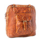 Myra Hearthfire Buckled Genuine Leather Bag in Cognac Brown