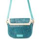 Myra Turquesa Rose Embossed Leather Crossbody Bag with Fur Accent in Cactus Bloom