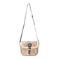 Myra Raven & Dune Embossed Leather Crossbody Bag with Fur Accent in Winter Ivory
