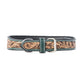 Turquoise Blossom Western Dog Collar in Brown
