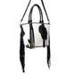 Myra High Plains Hairon Leather Concealed Fringe Carry Bag in Ebony Bone