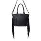 Myra High Plains Hairon Leather Concealed Fringe Carry Bag in Ebony Bone
