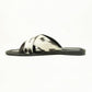 Myra El Paso Dawn Hairon Leather Sandals in Speckled White