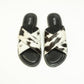 Myra El Paso Dawn Hairon Leather Sandals in Speckled White