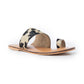 Myra Cattle Trail Hairon Leather Sandals in Ivory Cowhide