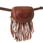 Myra Zidana Stormy Trails Fringed Veg Tanned Leather Bag in Vintage Ember