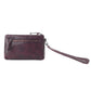 Myra Zidana Ethel Mini Veg Tanned Leather Wristlet in Rosa Maroon