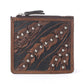 Myra Briar Creek Handtooled Leather Credit Card Holder in Heritage Brown