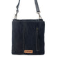 Myra Dustrider upcycled canvas vintage style Concealed-Carry bag for Women in black with leather detail