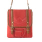 Myra Dustrider upcycled canvas vintage style Concealed-Carry bag for Women in red with leather detail
