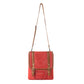 Myra Dustrider upcycled canvas vintage style Concealed-Carry bag for Women in red with leather detail