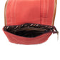 Myra Dustrider upcycled canvas vintage style Concealed-Carry bag for Women in red with leather detail
