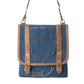Myra Dustrider upcycled canvas vintage style Concealed-Carry bag for Women in denim blue with leather