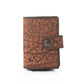 Myra Rugged Raven Leather Credit Card Holder in Canyon Amber