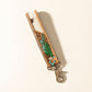 Myra Soaring Bloom Handtooled Leather Keyfob in Dakota Teal