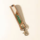 Myra Soaring Bloom Handtooled Leather Keyfob in Dakota Teal