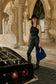 Myra Saddle Weave Genuine Suede Leather Bag in Royal Blue