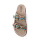 Myra Meadow Sky Handtooled Leather Sandals in Sagewave Blue