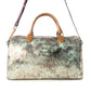 Myra Ranger's Echo Snake Print Leather Duffle Bag for Men in Faded Sage