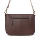 Myra Copper Crest Handtooled Hairon Leather Clutch in Saddle Walnut