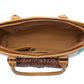 Myra Prairie Aztec Hairon Leather Bag with Front Pocket in Canyon Teal