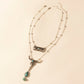 Myra Twin Horn Layered Necklace in Turquoise