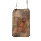 Myra Coyote Bloom Embossed mini sling for Women in walnut with floral detail