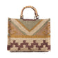 Myra Desert Loom Jute Tote Bag in Olive Amber