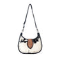 Myra Santa Fe Handtooled Bag for Women in Black with hairon and studded detail