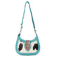 Myra Santa Fe Handtooled Bag for Women in Turquoise with hairon and studded detail
