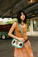 Myra Santa Fe Handtooled Bag for Women in Turquoise with hairon and studded detail