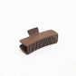 Myra Soilcrest Embossed Leather Hair Clip in Cedar Brown