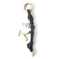 Myra Yellowstone Longhorn Leather Key Fob in Midnight Bridle