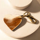 Myra Studded Heart Western Key Fob in brown with handtooled detail