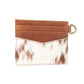 Myra Cowtown Card Holder for Women in brown with hair-on detail