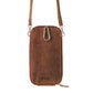 Myra Wildtouch Western Phone Crossbody in tan with leather detail