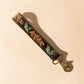 Myra Wildhue Western Key Fob in black with turquoise floral handtooled detail